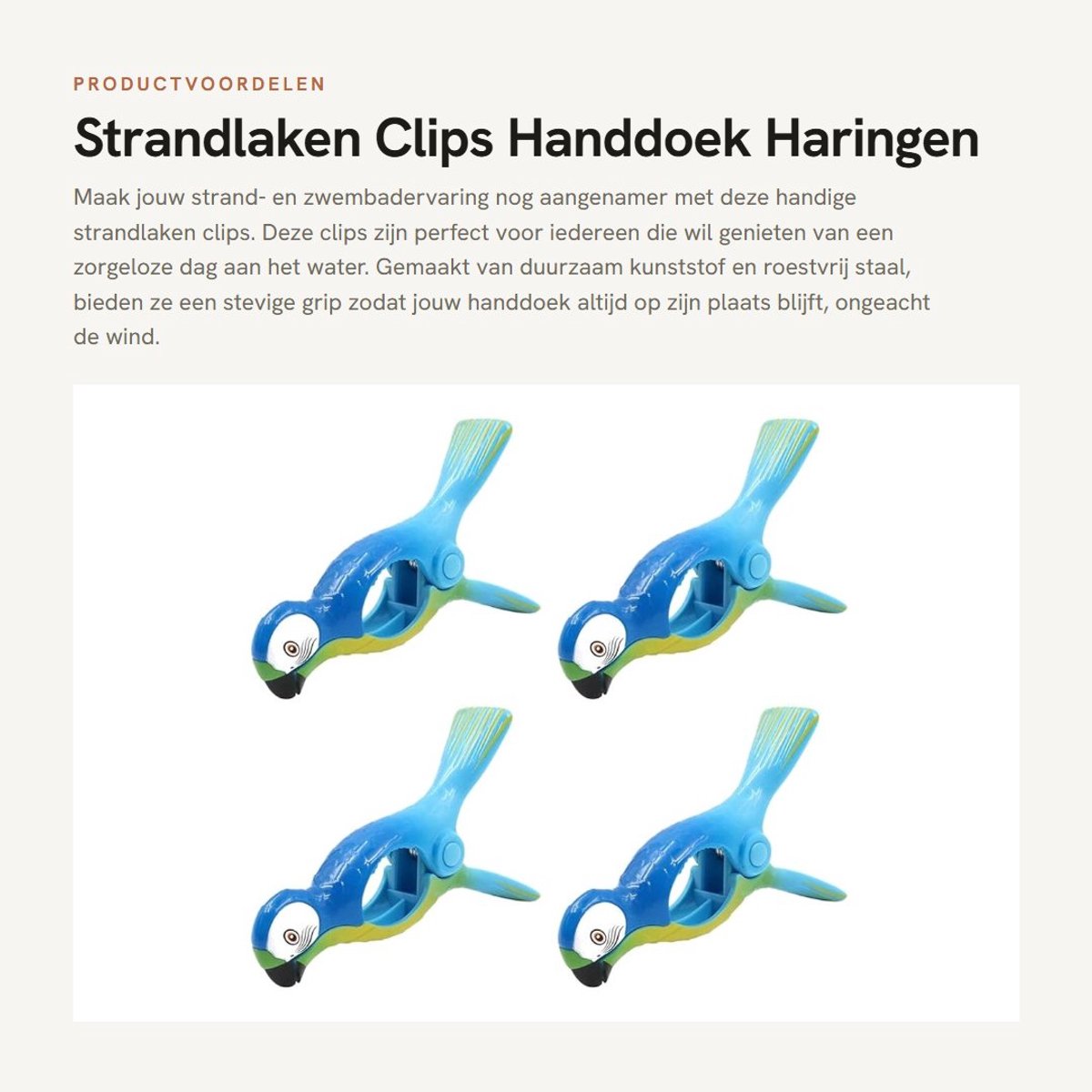 Dailygoods- Strandlaken Clips Duurzaam - Handdoekklemmen - Lichtgewicht - Antislip - Voor Ligstoelen - Sterke Grip - Handdoekklem