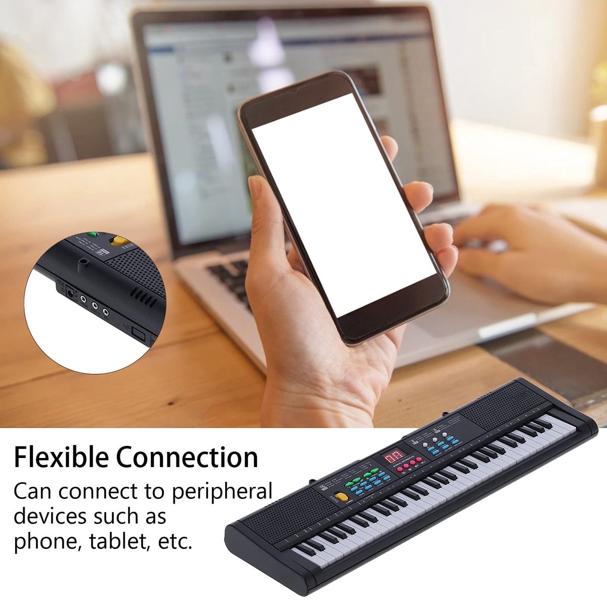 Dailygoods - Draagbare Digitale Piano met 61 Toetsen en Microfoon