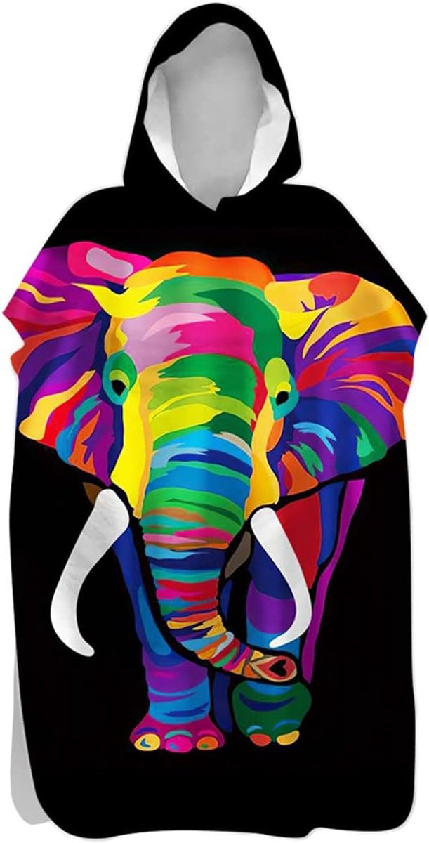 Strandponcho Dierenprint - Omslagdoek Handdoek - Omkleden Strand - Met Capuchon - 75x110cm