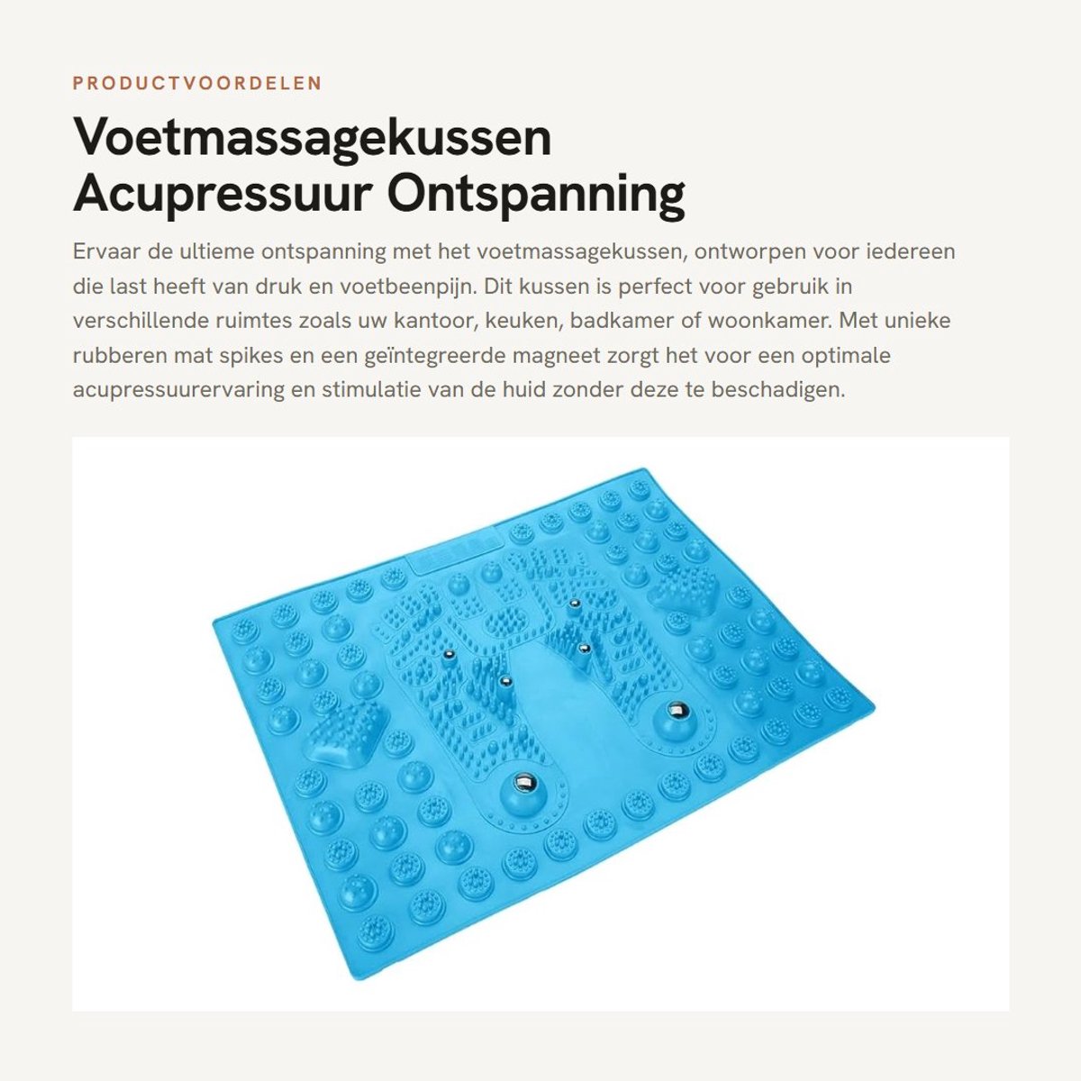Dailygoods- Voetmassagekussen Acupressuur - Massage met Magneet - Voetmassage Apparaat - Ontspanning - Rubber Mat Spikes - Verbeterde Circulatie