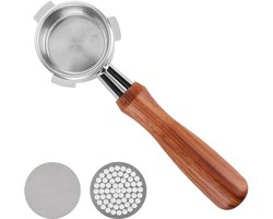 Dailygoods- Portafilter 54mm bodemloos - Houten handvat - Compatibel met Sage/Breville - Ergonomisch ontwerp - Eenvoudig te reinigen - Koffie-extractie observeren - Espressokoffie