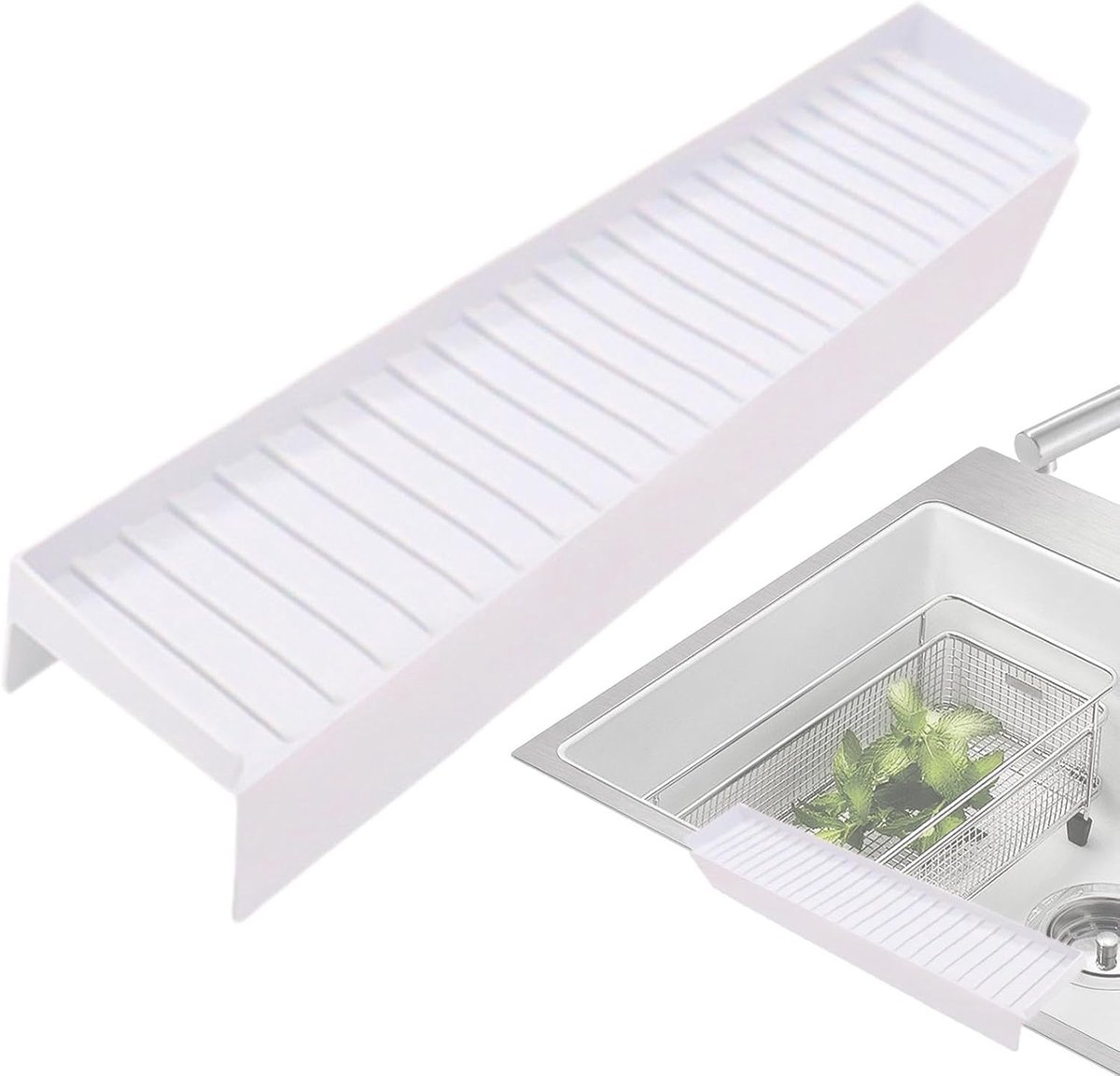 Spoelbak Randbescherming - Keukenbeschermer - Keukenwerkblad Beschermen - Verstelbaar Ontwerp - 50 x 10 cm - Transparant