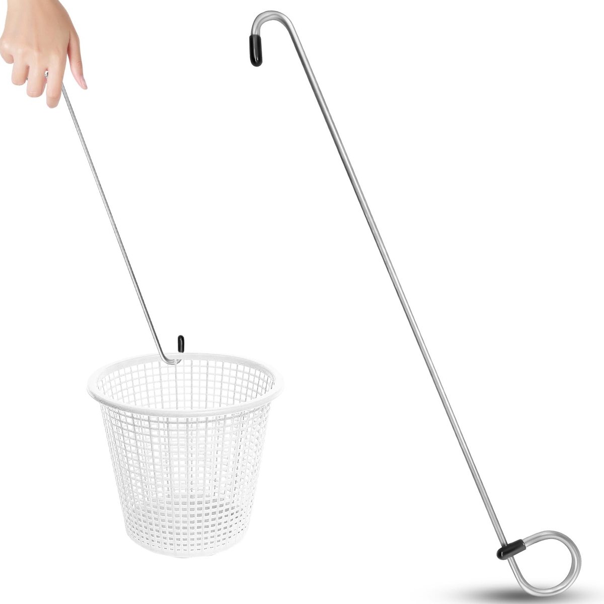 Dailygoods- Zwembad Skimmer Roestvrij Staal - Skimmer Mand - Deksel Verwijder Tool - Lichtgewicht - Duurzaam - Handbescherming