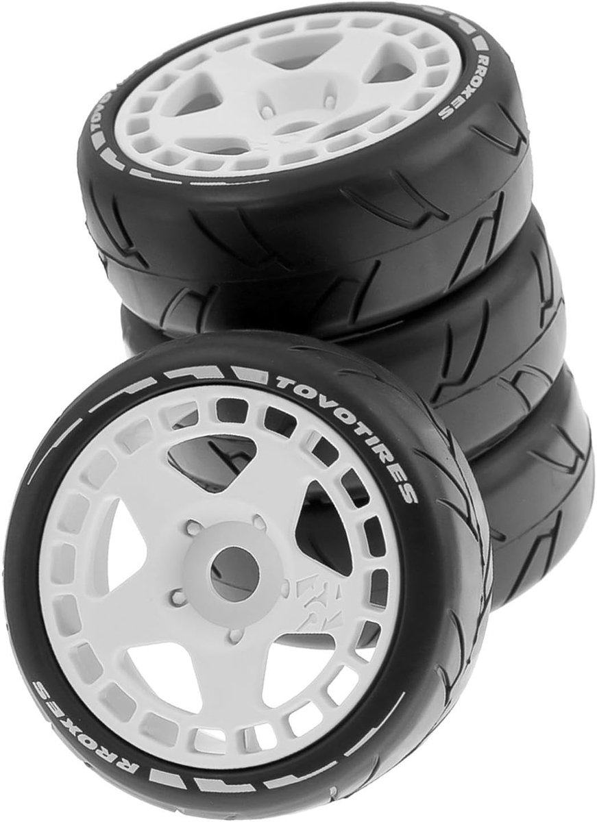 RC Autobanden - Wielbanden Rubberen Banden - Modelauto Rijden - Verbeterde Stabiliteit - 105 mm Diameter - Zwart