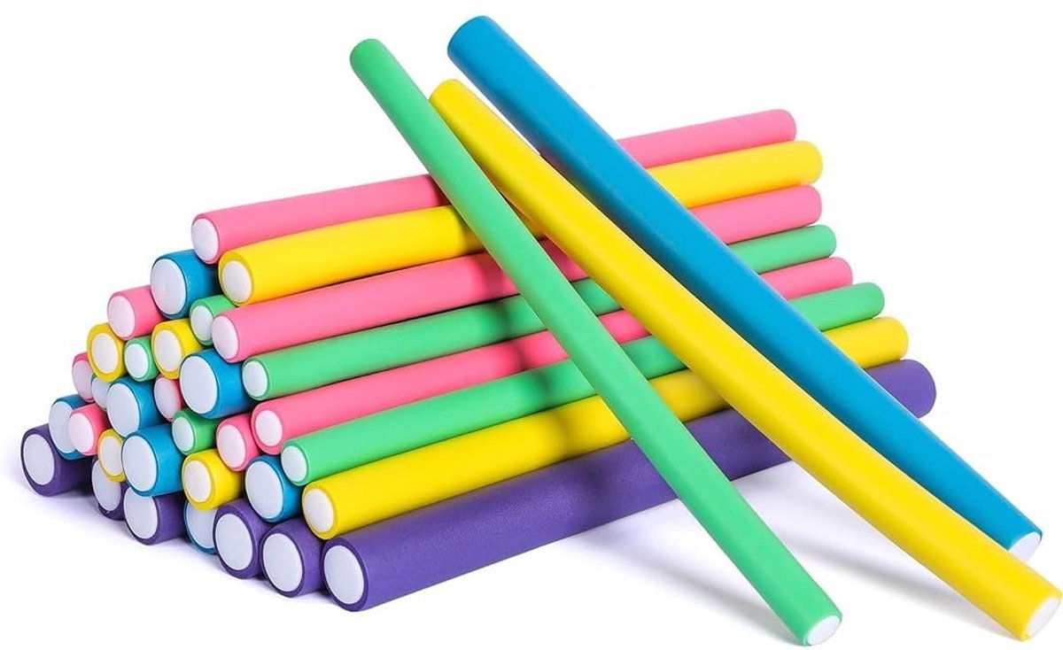 Dailygoods- Krulspelden Flexibel - 14 mm Diameter - 240 mm Lengte - 10 Stuks - Hittevrij - Geschikt voor Kort en Lang Haar - Zacht en Veilig - Krullers