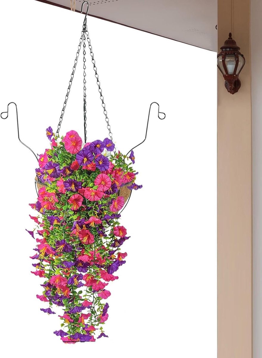Kunstmatige Hangplanten - Nep Bloemen Mand - Ruimtes Verfraaien - Onderhoudsvrij Bloeiend 