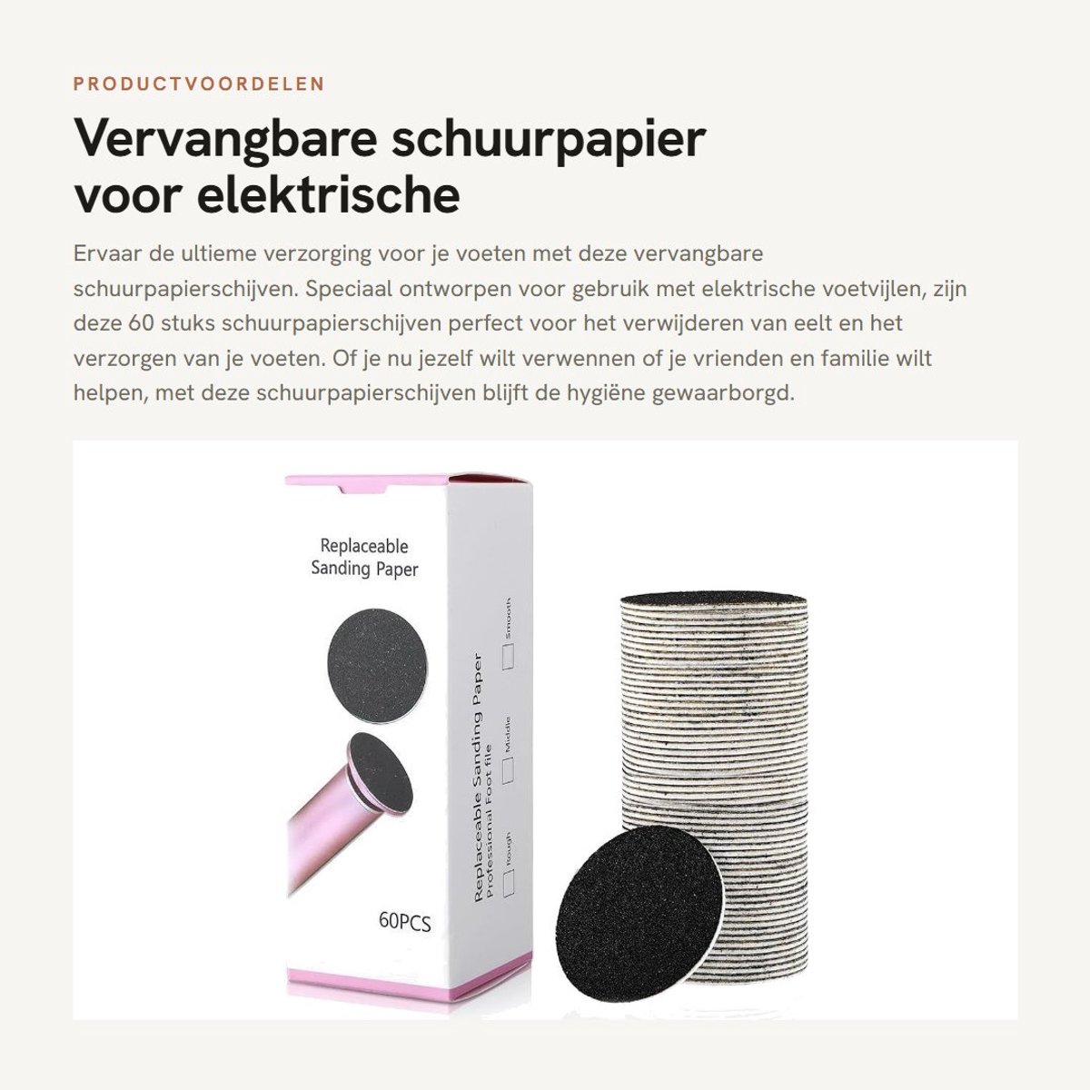 Dailygoods - Vervangbare schuurpapier voor elektrische voetvijl - 60 stuks - Hoogwaardige kwaliteit - Korrel 180 - Eeltverwijderaar - Geschikt voor th...