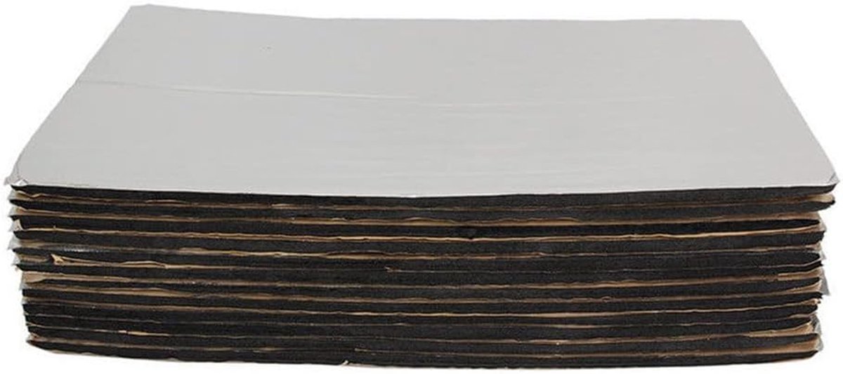 Warmte Isolatie Mat - Geluidsdemper Auto - Auto Beschermen - Zelfklevend Rubber - 50x30 cm - Zwart