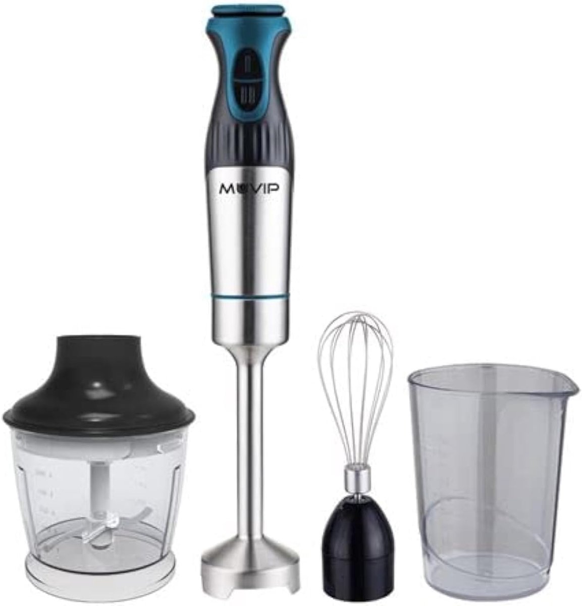 Handmixer RVS - Keukenmixer Accessoires - Beslag Maken - 1200 Watt Vermogen - 2 Snelheden - Zilverkleurig