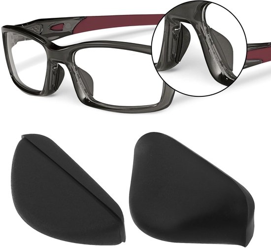 Dailygoods- Neuspads Siliconen - 4 Paar - Zelfklevend - Neuskussentjes voor Zonnebril - Compatibel met Oakley - Hoge/Lage Stijl - Zwart - Neuskussens van Dailygoods — afbeelding 4