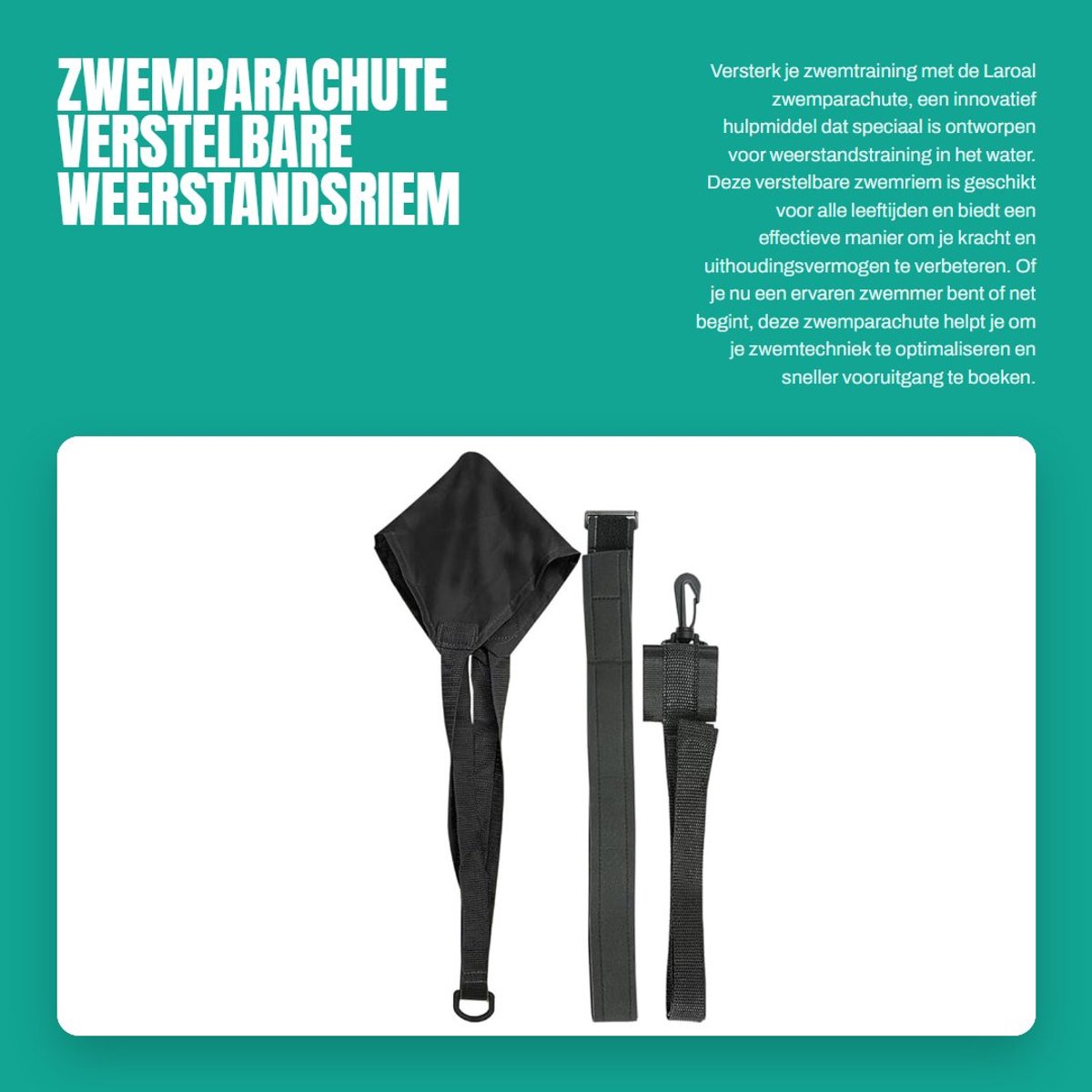 Dailygoods- Zwemband - Verstelbare Zwemband voor Weerstandstraining - Neopreen/Oxford Stof - Geschikt voor Alle Leeftijden - Inclusief Touw - Gewicht 149g - Zwemhulpmiddel