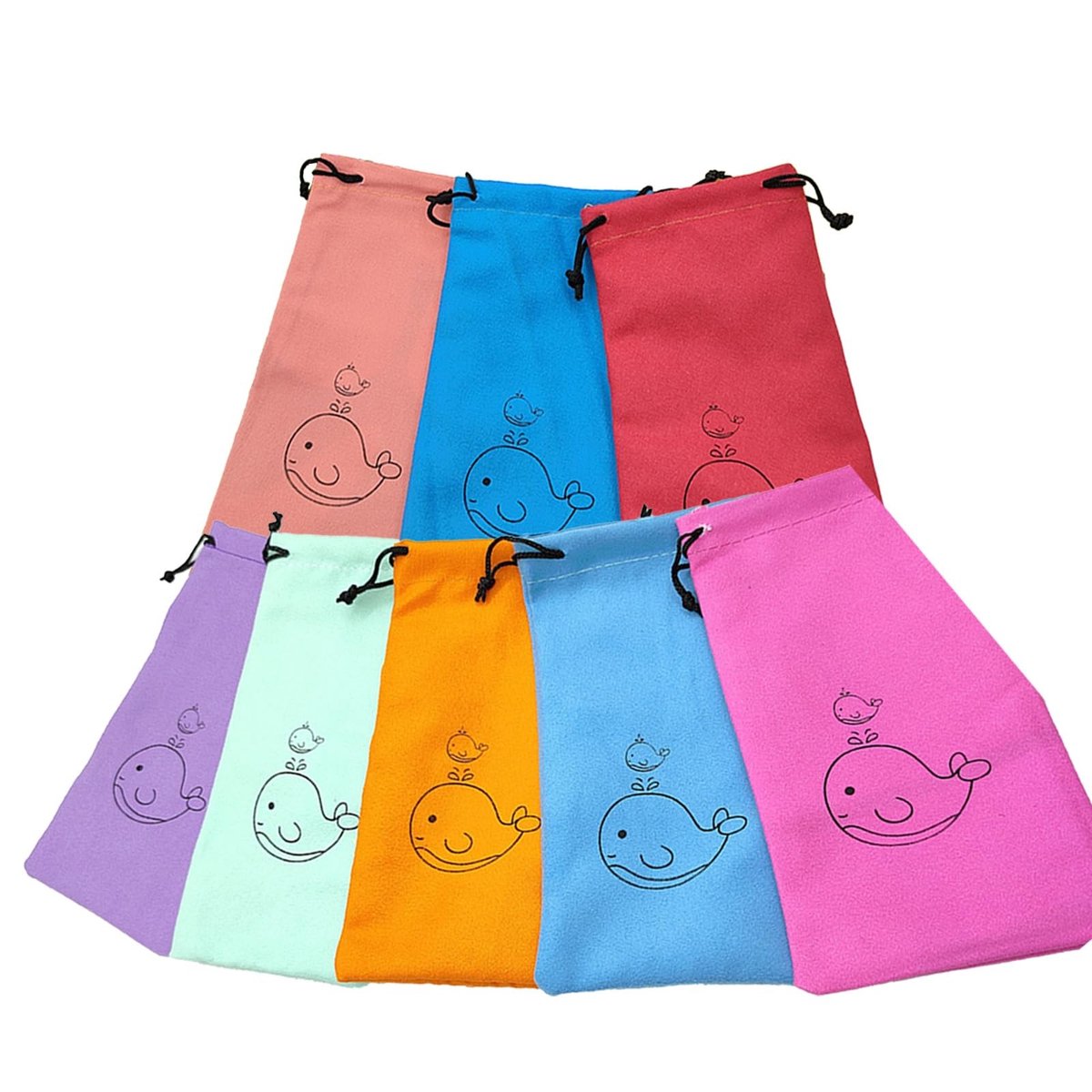 Dailygoods- Brillenkoker 8 Stuks - Zachte Brillenkoker - Fluwelen Brillenkoker - Draagbare Zonnebriltas - Praktisch Ontwerp met Trekkoord - Veelzijdige Kleurkeuze
