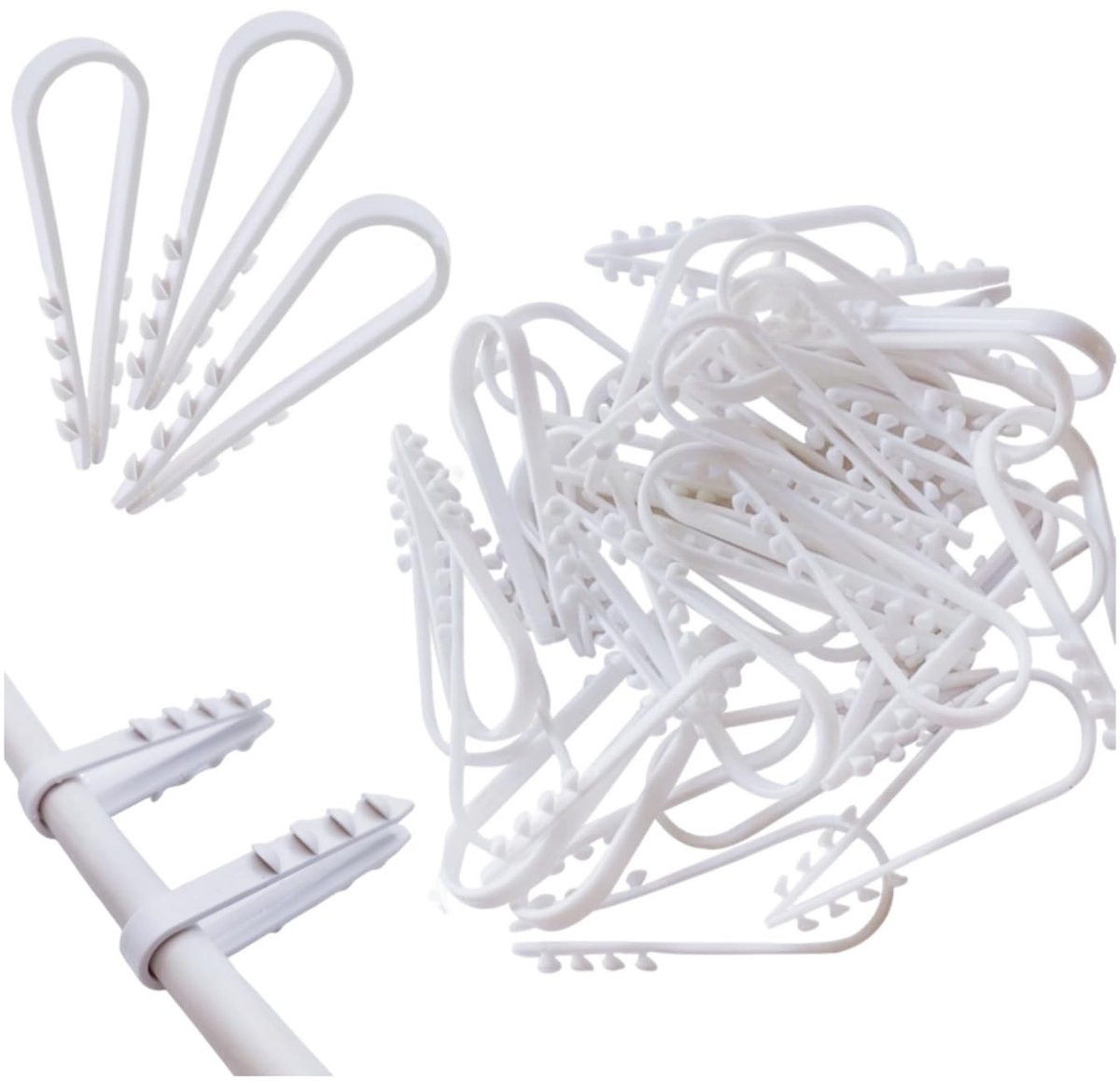 Dailygoods - 100 Stuks Kabelklemmen voor Ronde Kabels, U-Vormig, Nylon