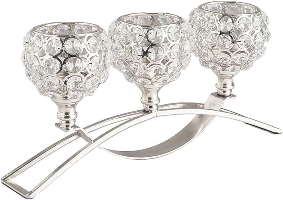 Metalen Kandelaars - Kandelaar Kristal - Eettafel Decoratie - Stijlvolle Bruiloft Decor -