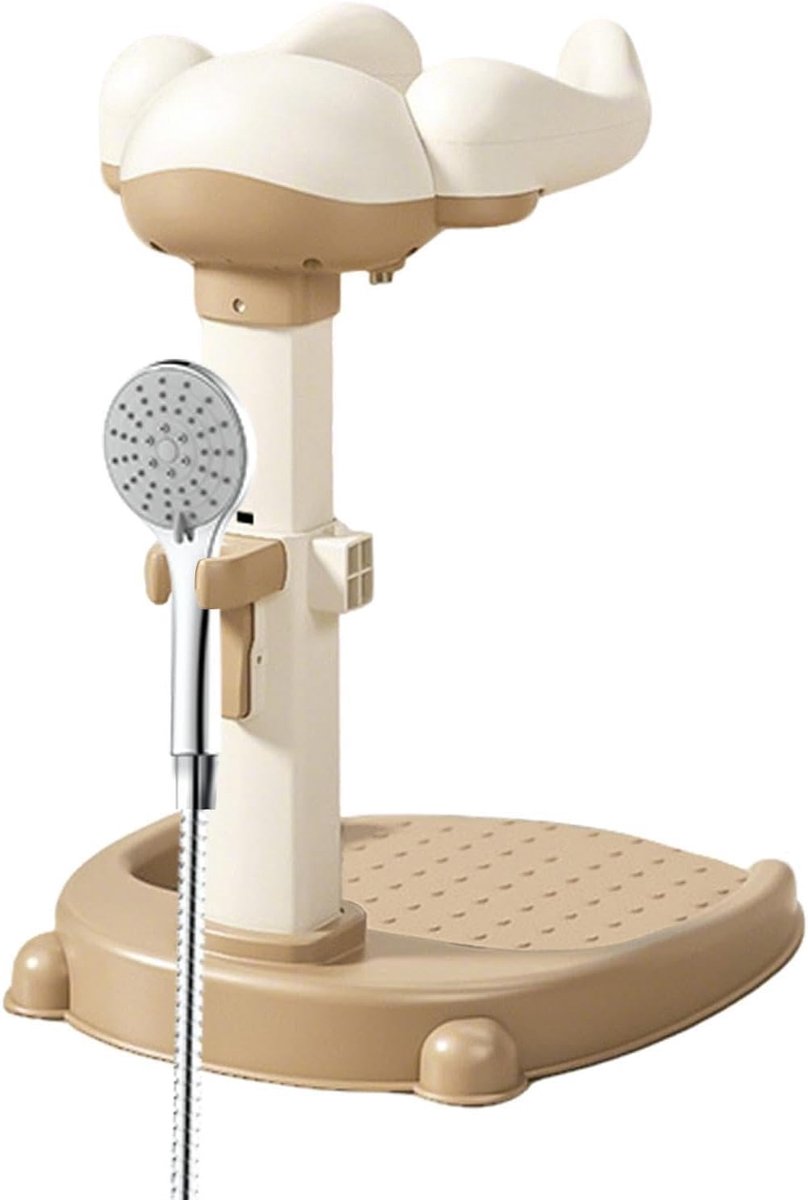 Douchehouder Kinderen - Verstelbare standaard - Veilig baden - Antislip frame - 50-56 cm hoogte - Koffie Bruin
