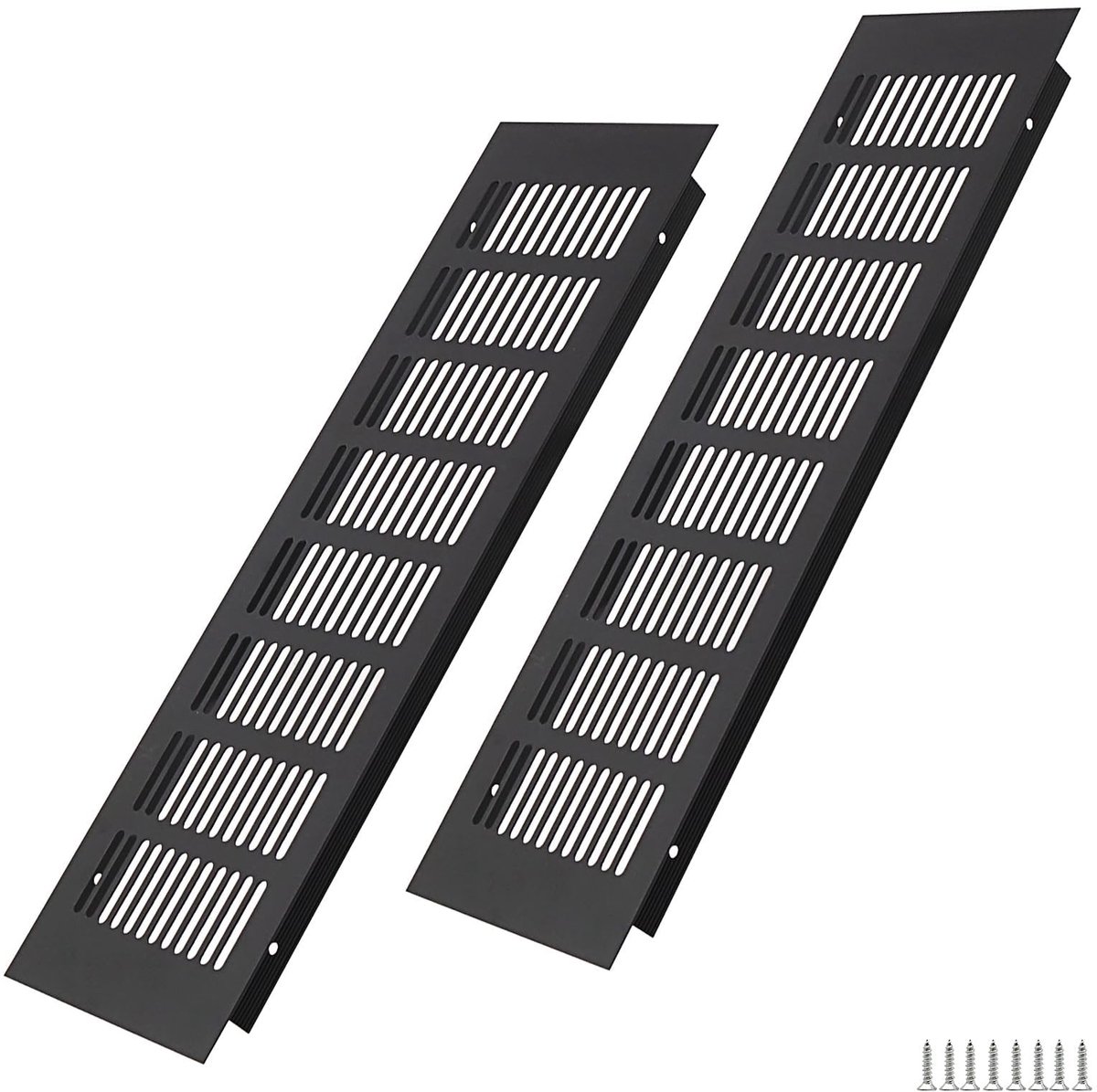 Dailygoods- Ventilatierooster 350 x 100 mm - Aluminium - Zwart - Ventilatie - Luchtcirculatie - Onderhoudsvriendelijk - Eenvoudige montage - Luchtrooster
