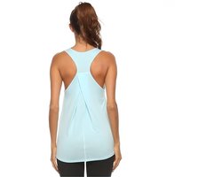 Tanktop - L - Borstomvang 46cm - Halsopening 15,4cm - Zoom 58cm - Schouderbreedte 25cm - Lengte68,5 cm - Mouwloze top - Mouwloze fitnesstop - Dames-tanktop voor wielrennen & hardlopen - Sporttop - Yoga-overgooier - Pilates-tanktop - Sporttanktop