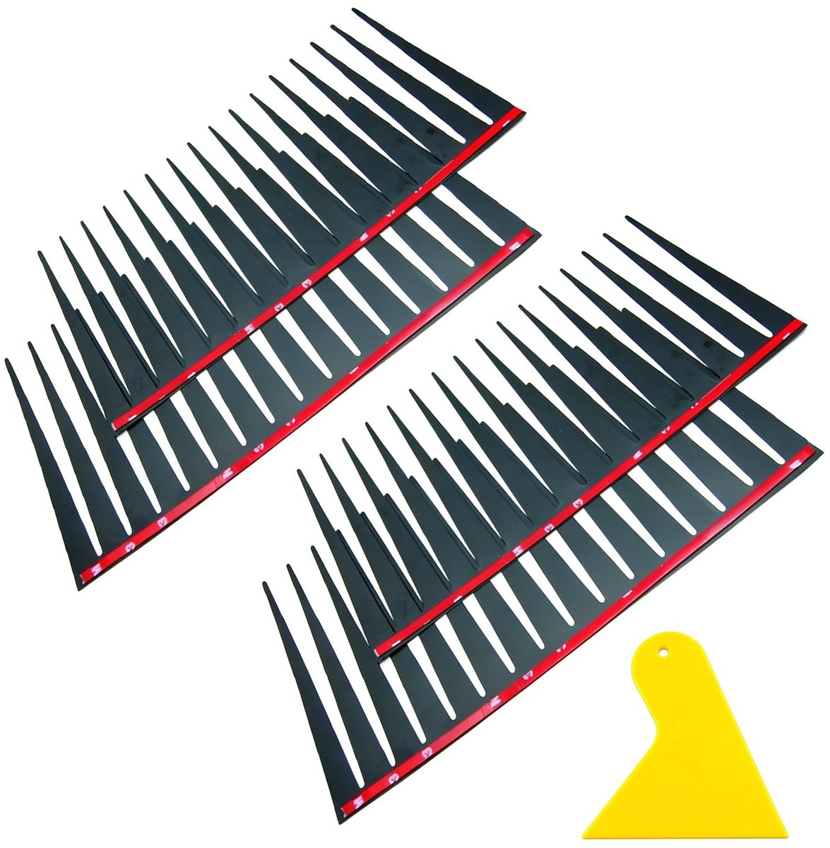 Dailygoods- Autowimperstickers 3D - Zwart - Decoratieve Autostickers - Grappige Voertuigen - Carrosseriestickers - Inclusief Schraper
