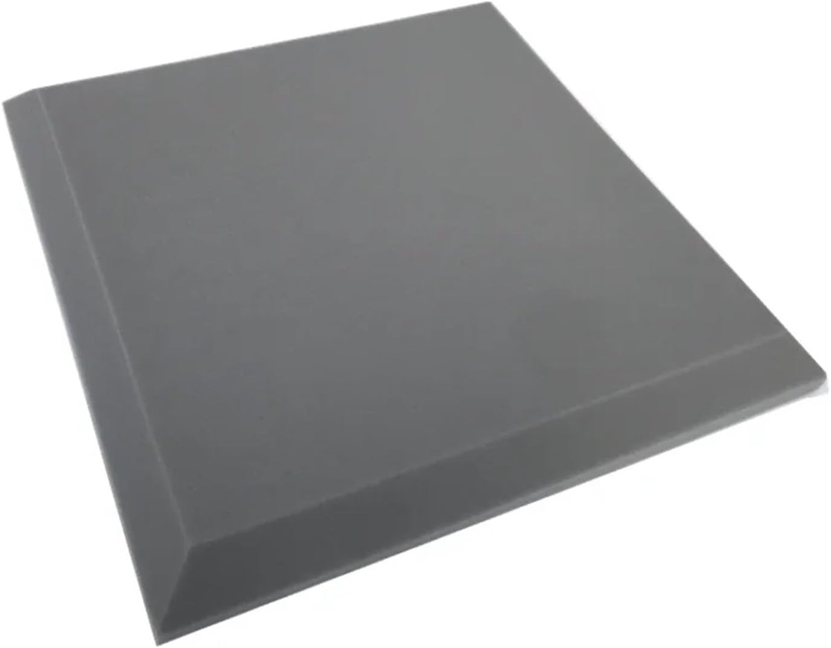 Geluidsisolerende panelen - Akoestisch schuim - Geluidsverbetering thuis - Vlakke paneelvorm - 50x50x5cm 4 stuks - Grijs
