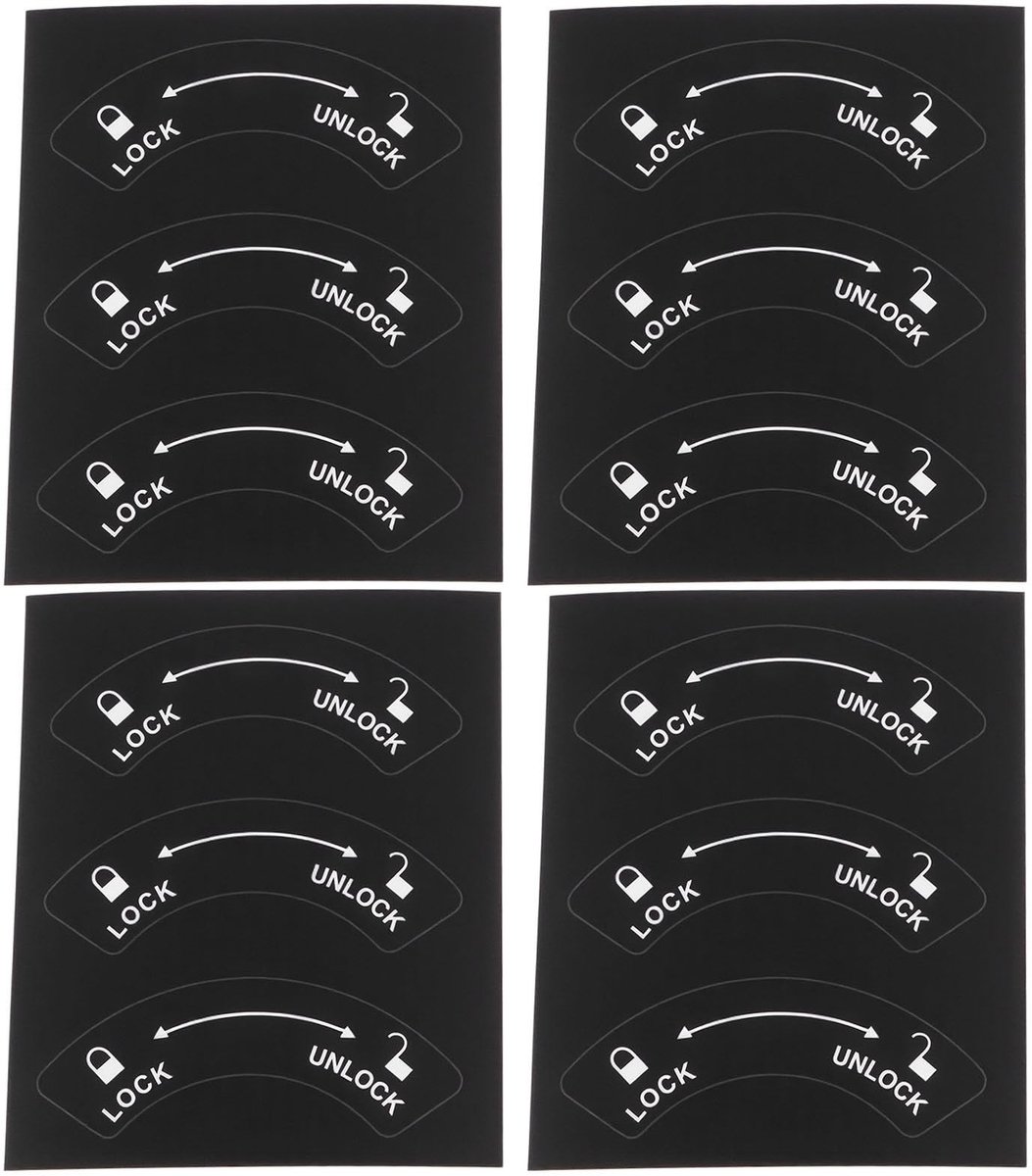 Dailygoods - 12 Stuks Lock Unlock Richting Stickers voor Deursloten