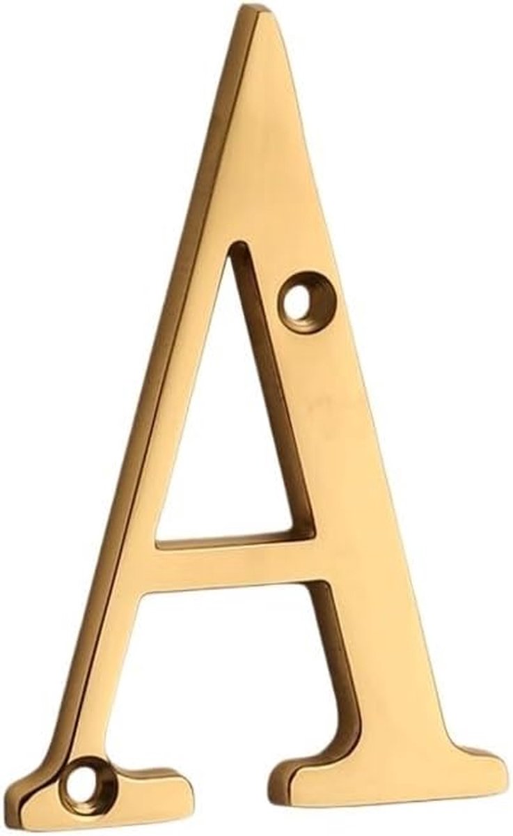 Huisnummer - Adresbord - Huis Identificatie - Massief Messing - 101 mm Hoog - Goud