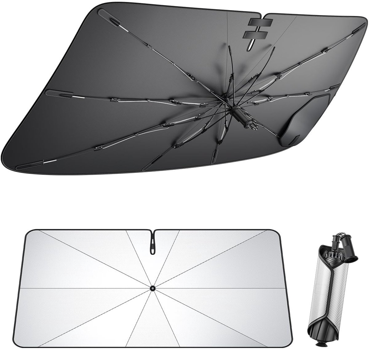 Dailygoods - Auto voorruit-zonwering, compatibel met Ford Puma 2020-2025, Ford Puma voorruitparasol, Ford Puma zonneklep, opvouwbaar, UV-bescherming