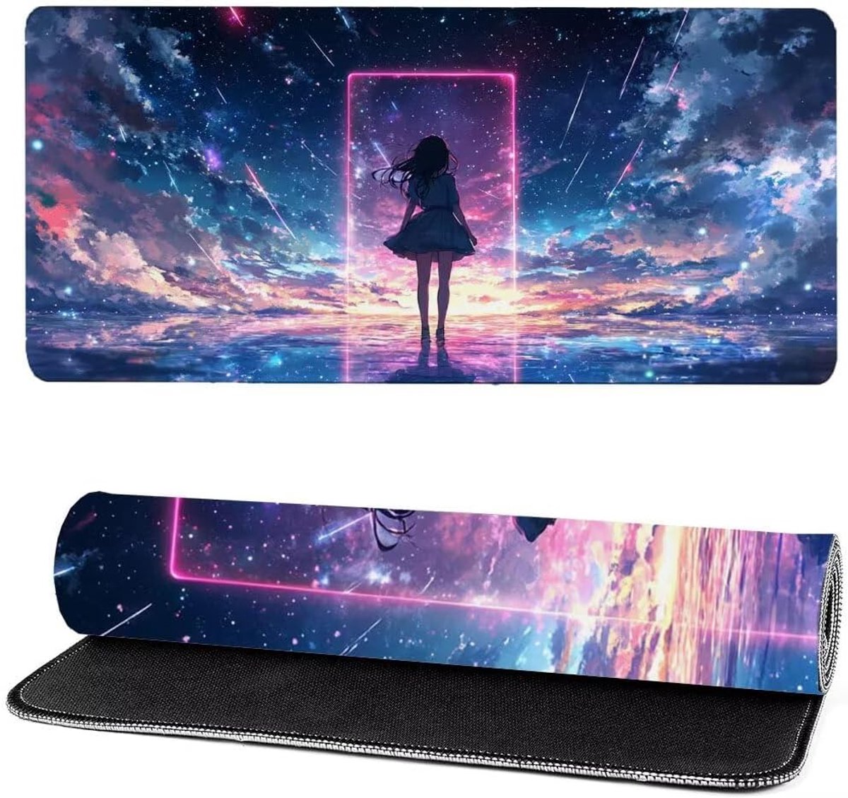 XXL Muismat - Grote Desk Pad - Gaming en Kantoor - Antislip Rubberen Basis - 90x50 cm - Sterrenhemel