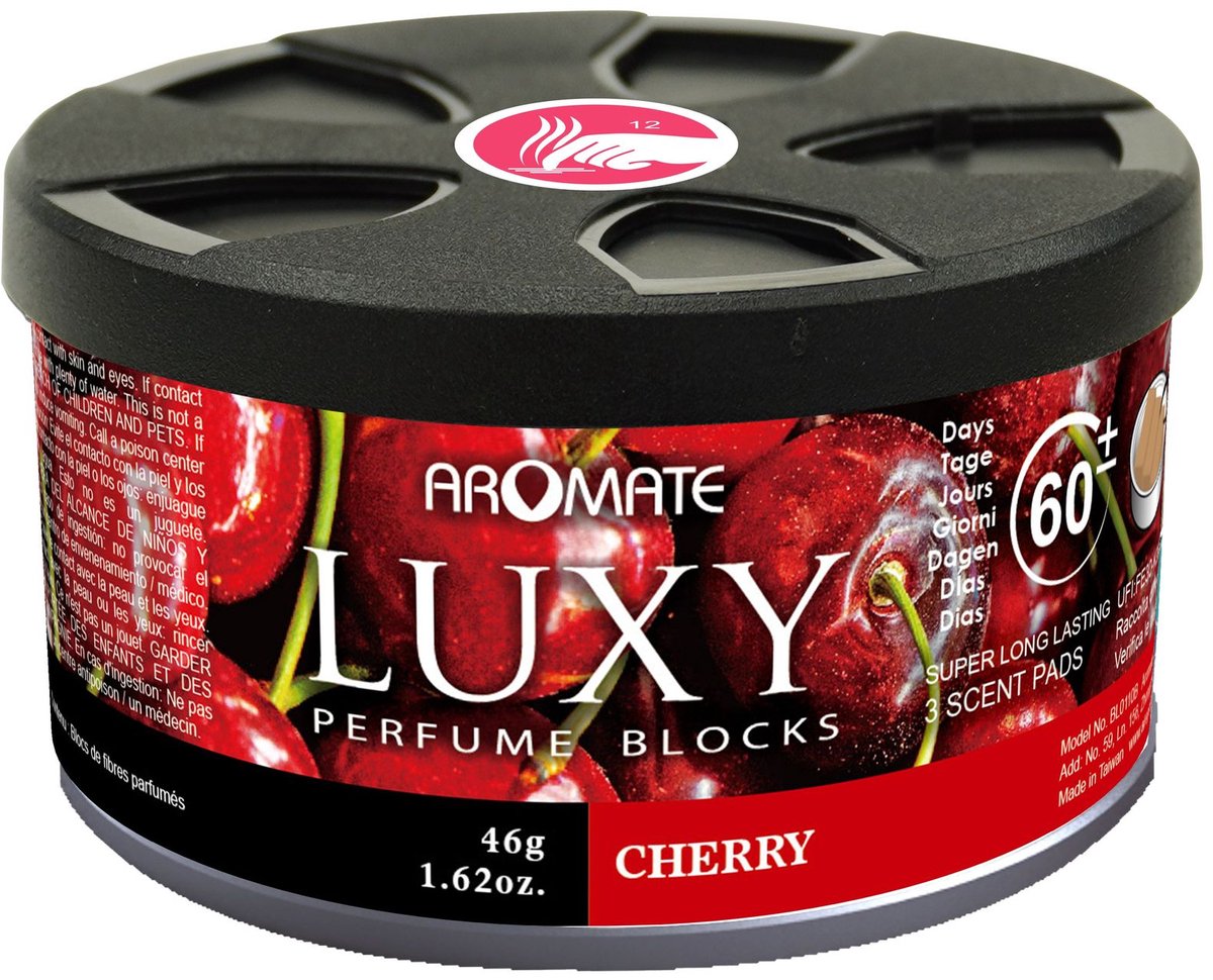 AIRE Luchtverfrisser LUXY CHERRY Perfume Block. Houdbaarheid ca. 60 dagen