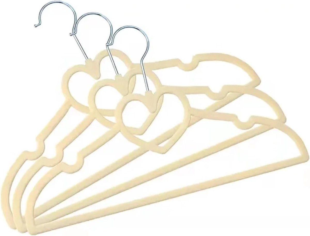Fluwelen Kleerhangers - Antislip Hangers - Kast Organiseren - Draaihaak - 10 stuks - Kaki
