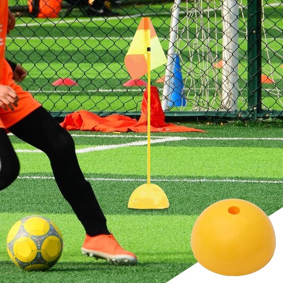 Voetbal Trainingspalen - Agility Palen - Sport Training - Stabiele Basis - 11x21 cm - Zwart — afbeelding 4