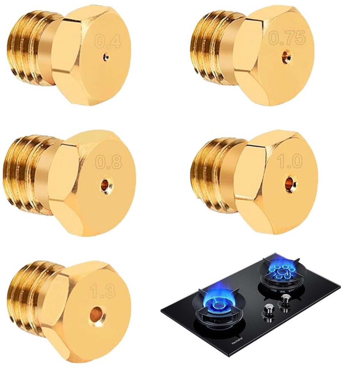 Dailygoods- Gasfornuissproeiers 5 Stuks - Vervangende Mondstukken