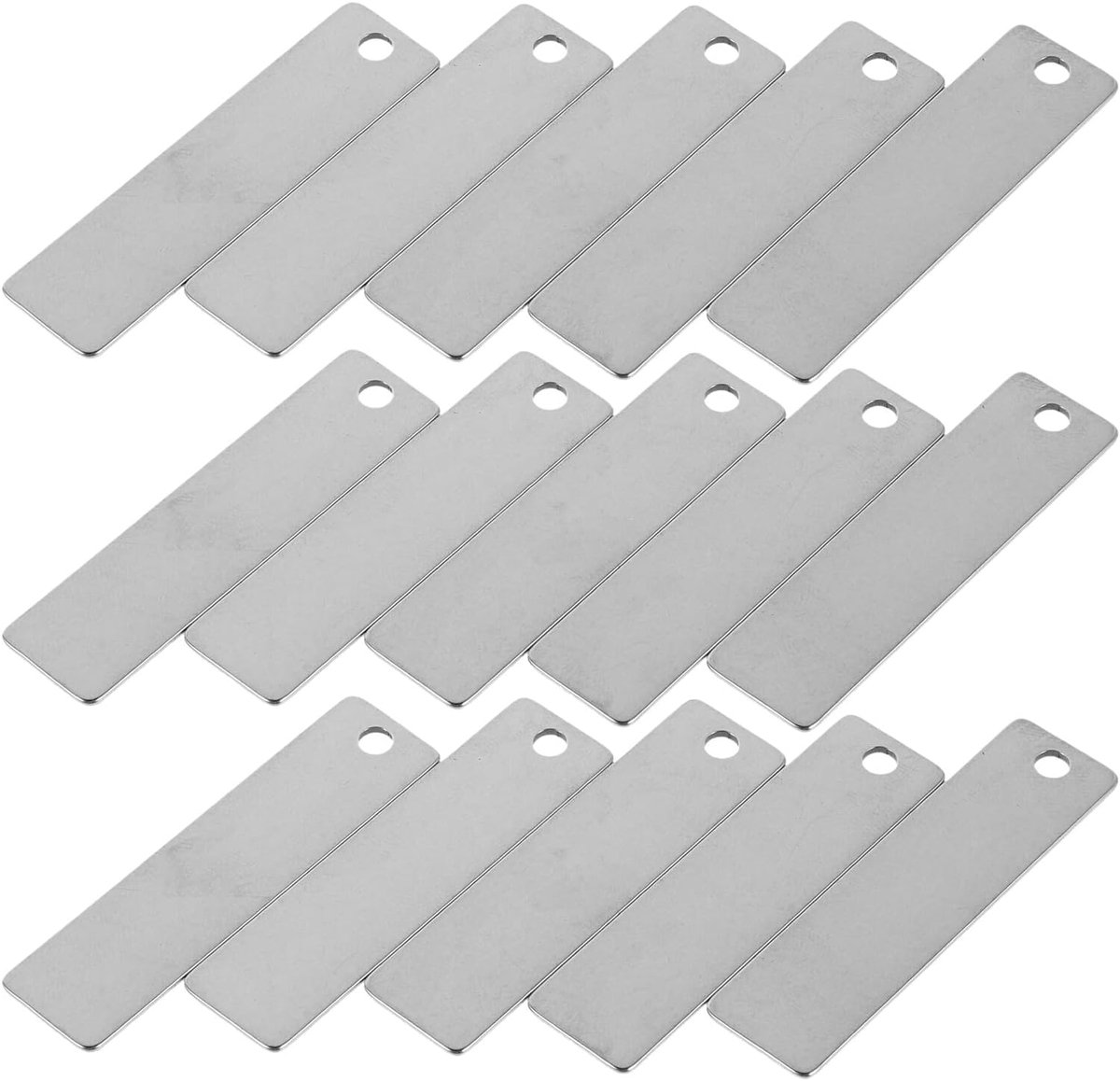 Graveerbare Labels - Metalen Tags - Identificatie Maken - Glad Ontwerp - 50 Stuks - Zilver