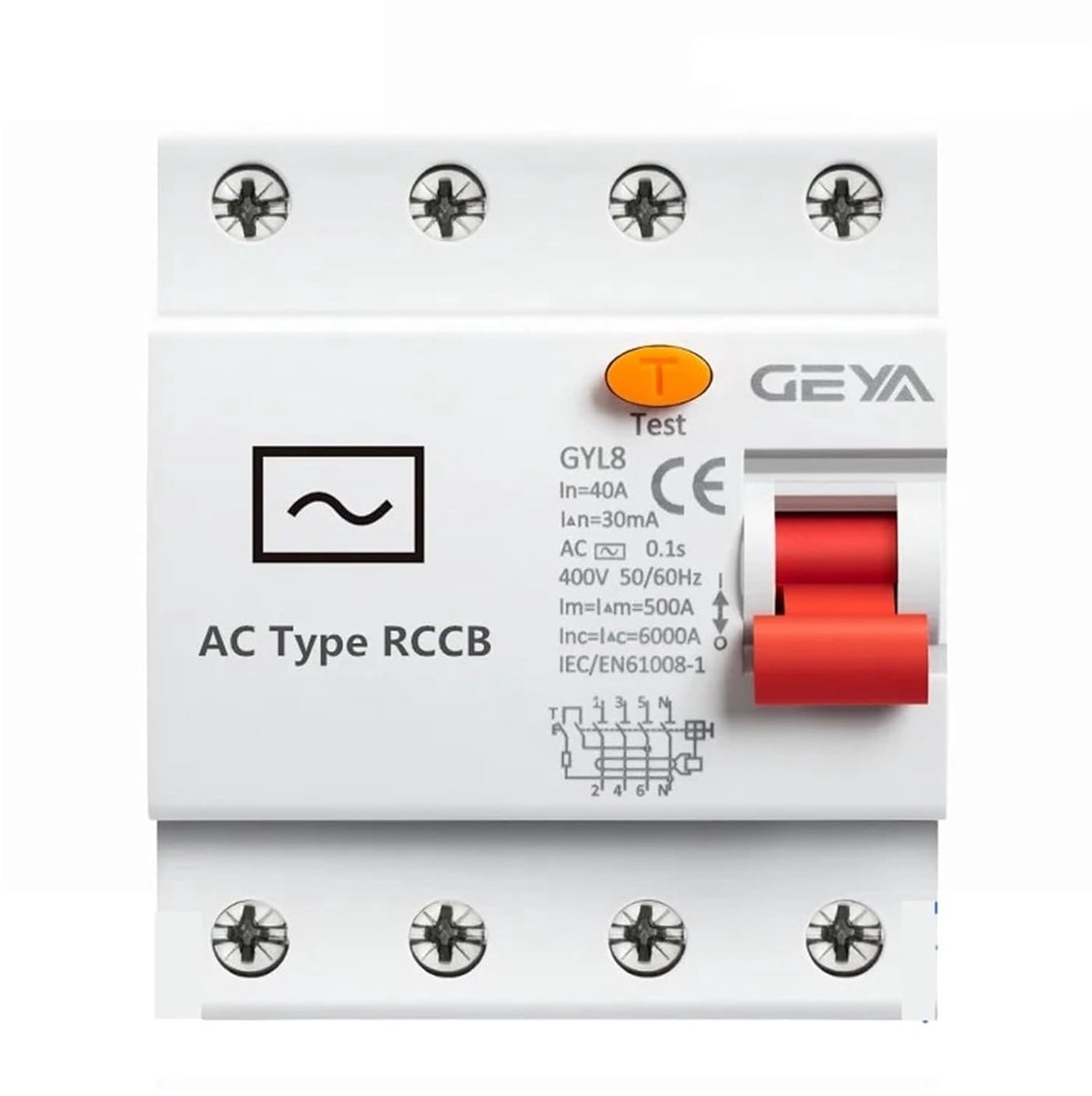 Aardlekschakelaar - Stroomonderbreker - Veiligheid Installaties - Elektromagnetisch Type AC - 4P 25A - Grijs