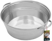KOTARBAU® Zinkbak, Verzinkt Staal, 13 L, Zilver, Zinken Kuip, Bloembak Zink Tuin, met Handgrepen, Zinken Drankkoeler, Champagnekoeler Zink, Metallemmer, Tuin Binnen Buiten, Robuust