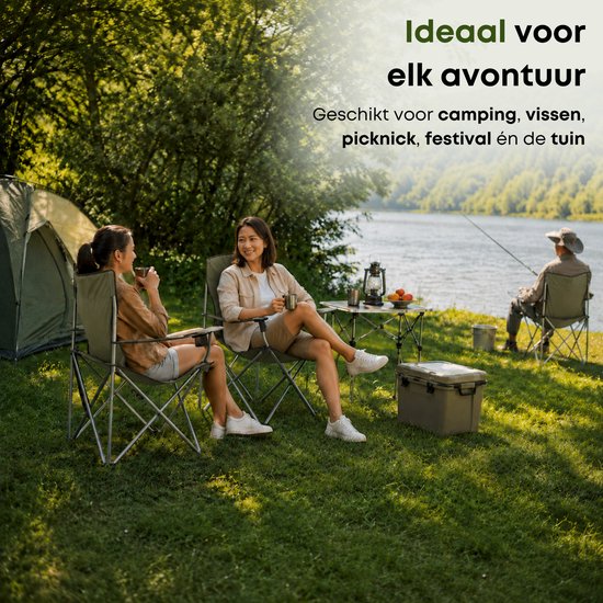 ACAZA Campingstoel - Campingstoelen Set van 2 - Strandstoel - Draagvermogen 120 kg - Klapstoel - Kampeerstoel - Vouwstoel - Camping - Strandstoel Opvouwbaar - Kamperen - Visstoel - Klapstoelen - Groen van ACAZA — afbeelding 3