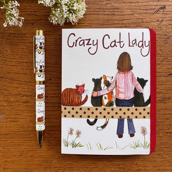 Alex Clark Small Chunky Notebook Crazy Cat lady~ Softcover Notitieboekje Katten
