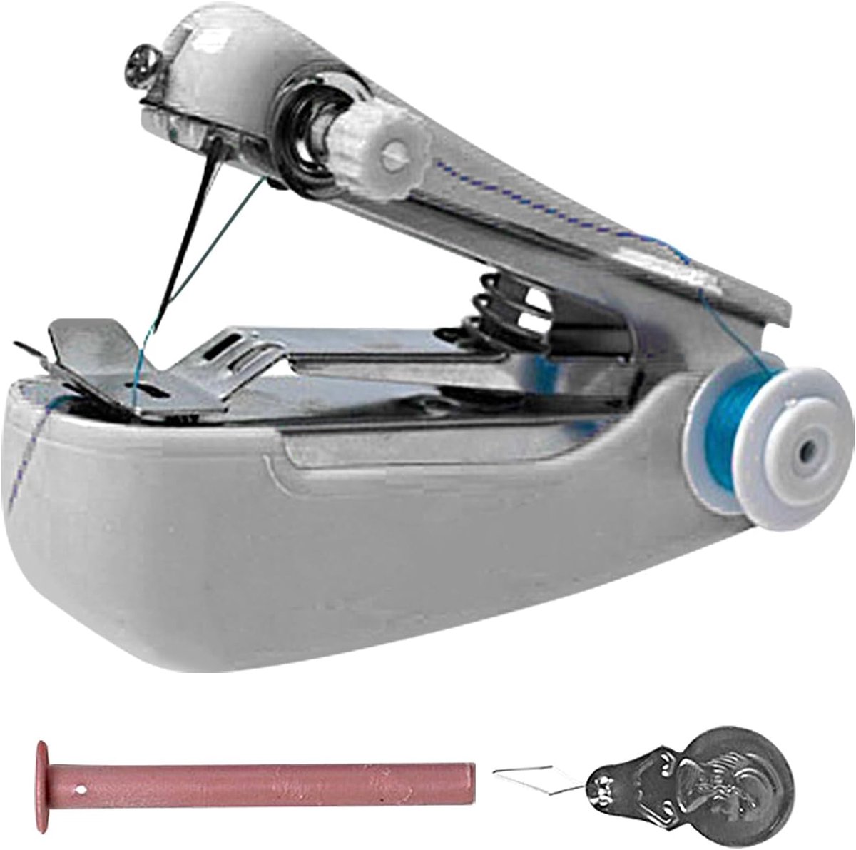 Handnaaimachine - Mini Naaimachine - Kleding Repareren - Draagbaar Ontwerp - 7.2B x 5.2H cm - Wit
