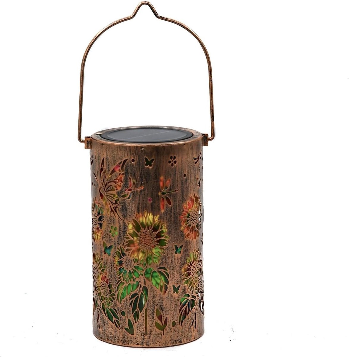 Zonne-lantaarn - Buitenlamp decoratie - Tuin sfeerverlichting - Vlinder bloem projectie - 