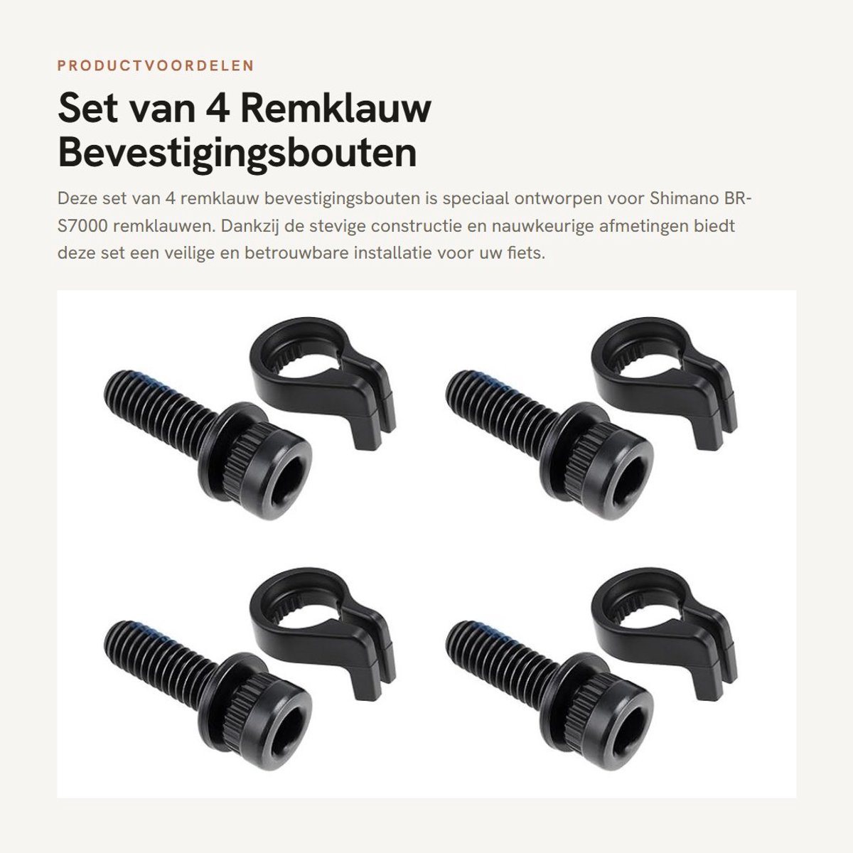 Dailygoods- Remklauw Bevestigingsbout M6x18,7mm - 4 Sets - Snap Ring - Compatibel met Shimano BR-S7000 - Staal - Veilige Montage - Remklauw Bout