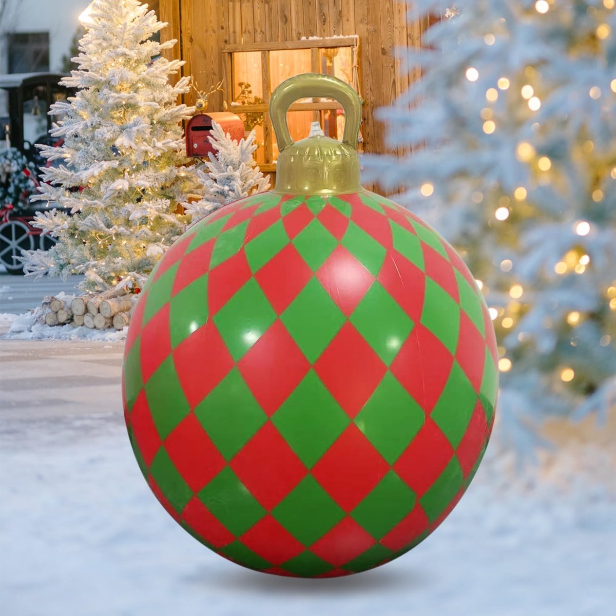 Dailygoods- Kerstballen 68cm - Opblaasbaar - Waterdicht - Buitenversiering - Tuindecoratie - Duurzaam PVC - Kerstdecoratie
