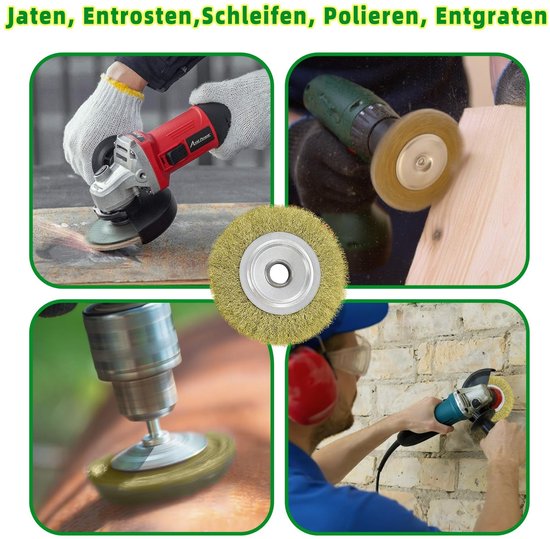 Borstelset met 4 draadborstels, Ø 11,5 cm voor Multibrush - Bodemreiniging, mos, vuil verwijderaar van Gloria — afbeelding 5