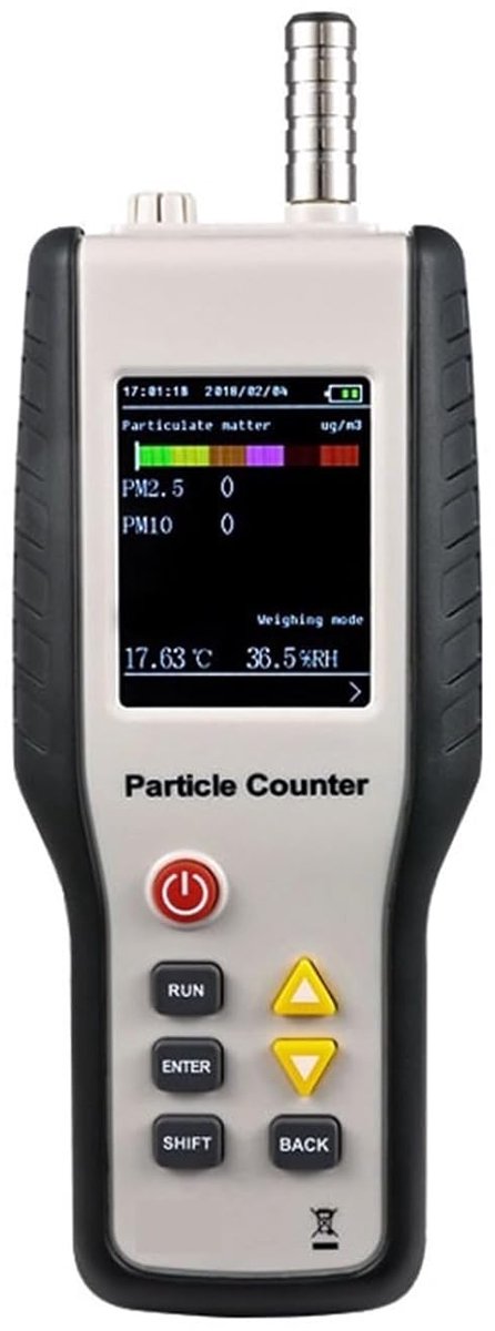 Luchtkwaliteit Monitor - Partikelmeter - Binnenlucht Meten - Accurate Meting - 2.8 inch LCD - Zwart