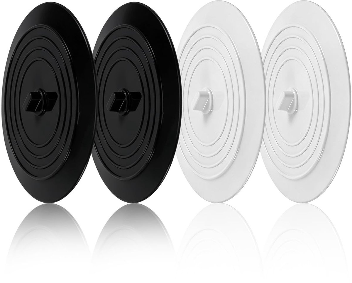 Dailygoods - 4 Stuks Siliconen Afvoerstop voor Badkuipen, Afvoerstoppers 15 cm / 6 Inch Universele Siliconens, Siliconen Tub Stopper Afvoerstop Universele voor Keukengootsteen, Keramisch Bad, Wastafel, Waskom