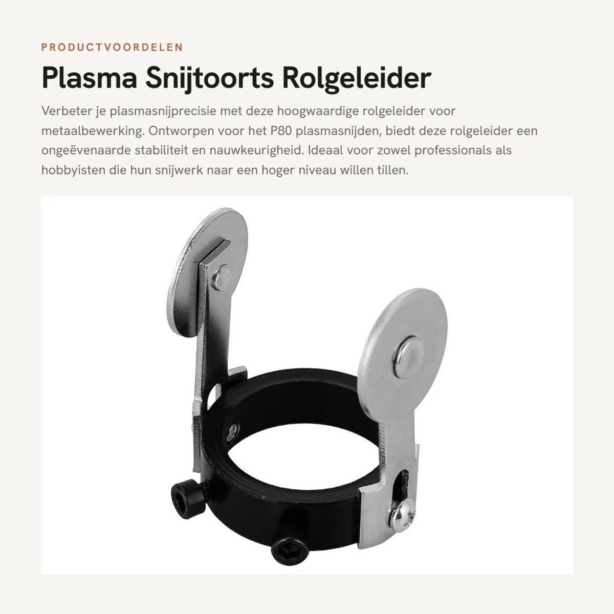 Dailygoods- Rolgeleider Metaal - Dubbele Schroef - Positionering - Rolwielgeleider - Voor Plasmasnijden - Schokbestendig - Snijtoorts