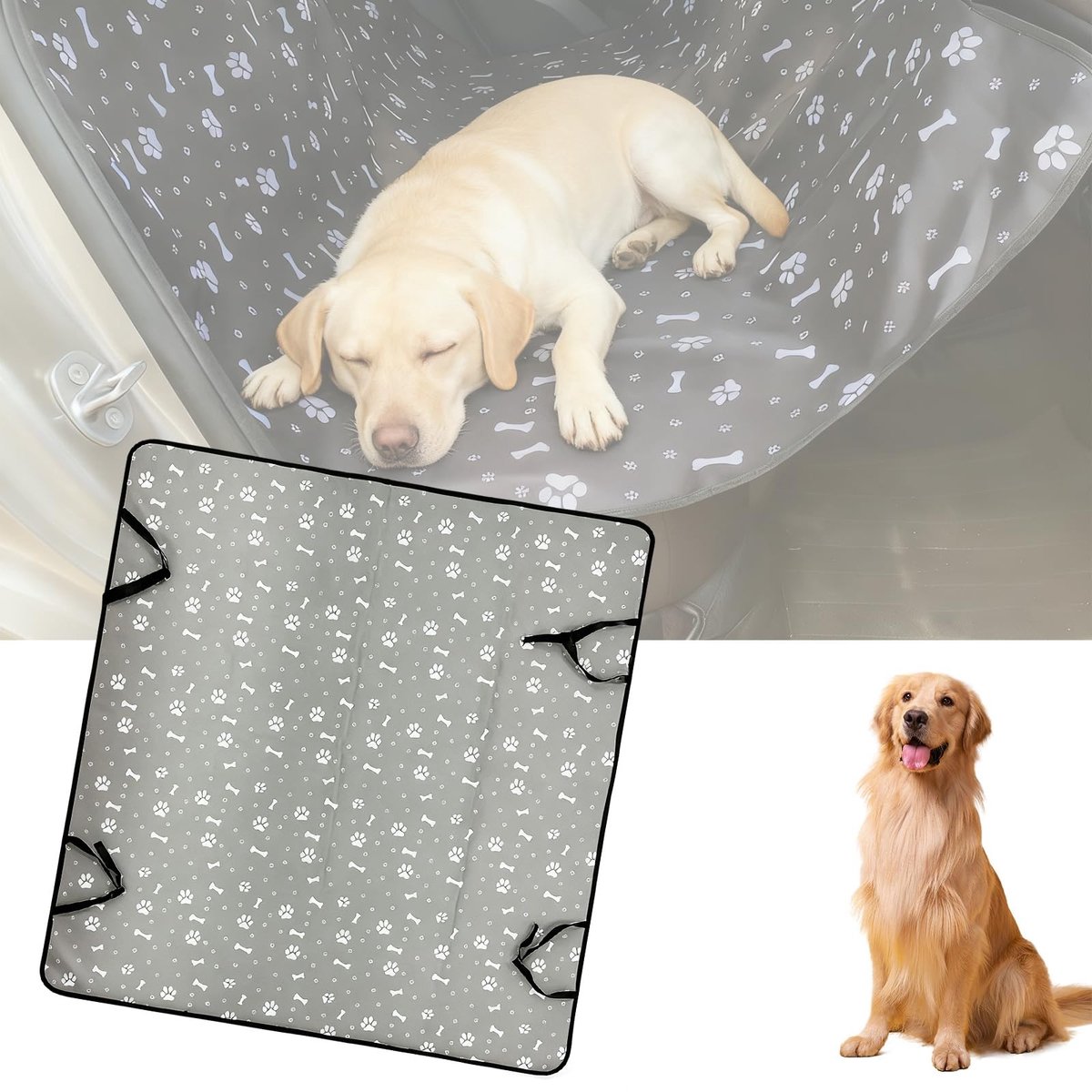 Dailygoods - Hondenautostoelhoezen, Hondendeken voor de Achterbank, Waterdicht, Antislip en Krasbestendig, voor Gezinnen met Honden, voor SUV's, Auto's en Vrachtwagens