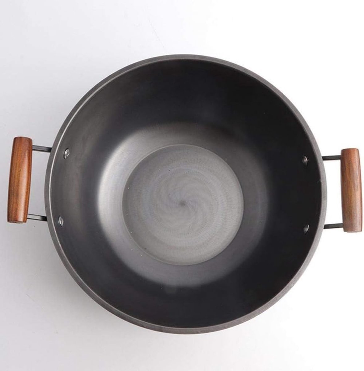 Gietijzeren Pan Wok Stoofpan Koken en Stoven Fysiek Non-Stick 38cm Zwart