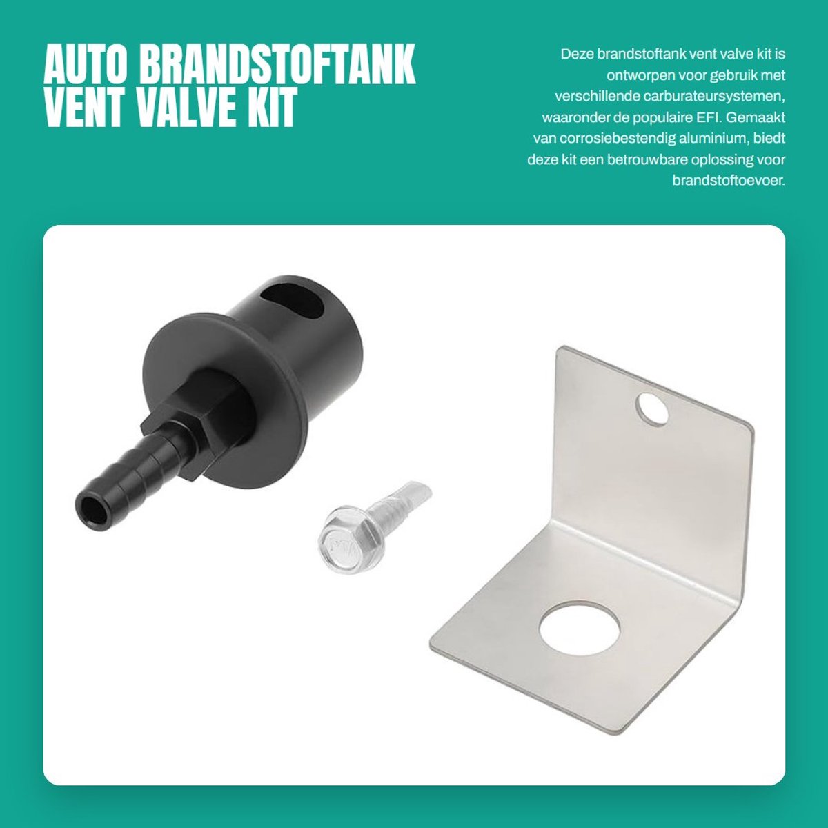 Dailygoods- Brandstoftank Ventiel Kit - 5/16" Aansluithaak - Aluminiumlegering - Corrosiebestendig - Geschikt voor Holley 19-174 - Voorkomt brandstoflekkage - Ventilatieklep