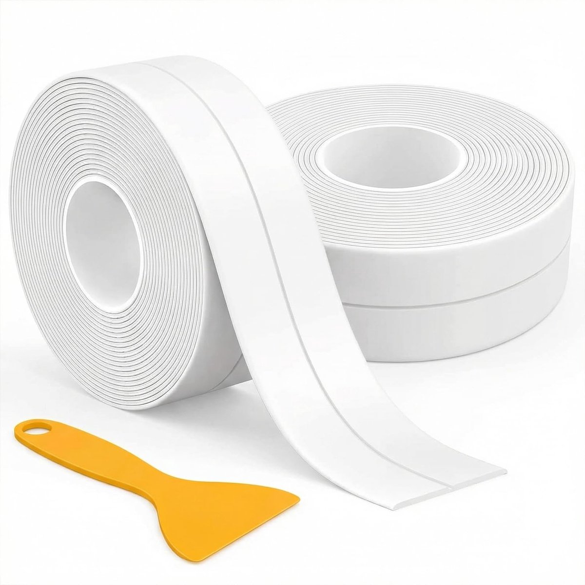 Dailygoods- Afdichtingstape Waterdicht - 2 Rollen - PVC Afdichtingsstrips - Sanitairstrip - Afdichtband - Duurzaam Materiaal - Afdichtingsstrip