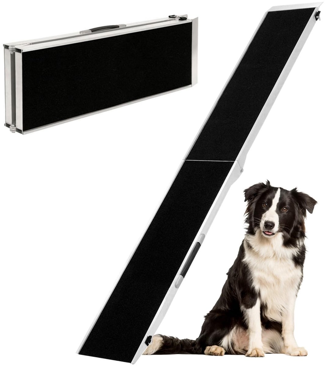 Dailygoods- Hondenhelling 213 cm - Hondenloopplank - Inklapbaar - Aluminium - Belastbaarheid 150 kg - Opstaphulp voor honden - Hondentrap