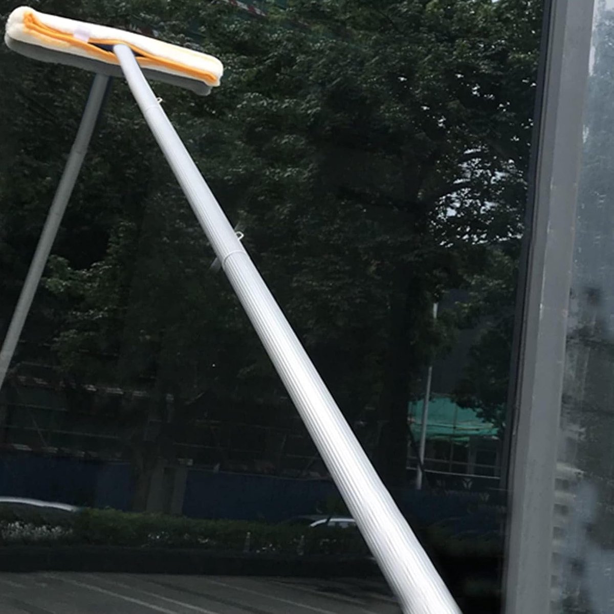 Raamreinigingsset - Telescopische steel - Hoge ramen wassen - Lichtgewicht aluminium - Tot 10 meter - Zilverkleurig